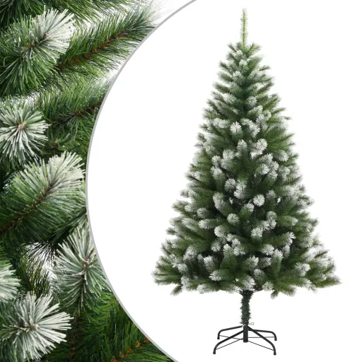 Árbol de Navidad Artificial Con Bisagras y Nieve Flocada 180 cm