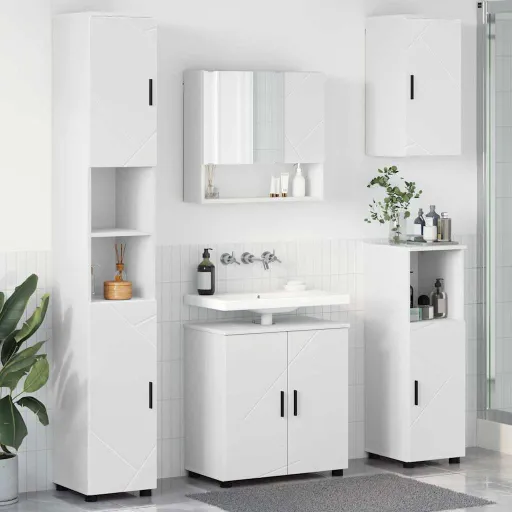Juego de Muebles de Baño   Madera Contrachapada & Metal (5 pcs)