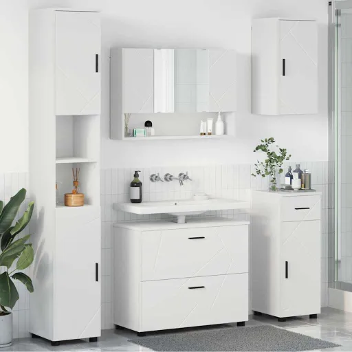 Juego de Muebles de Baño   Madera Engineered y Metal (5 pcs)