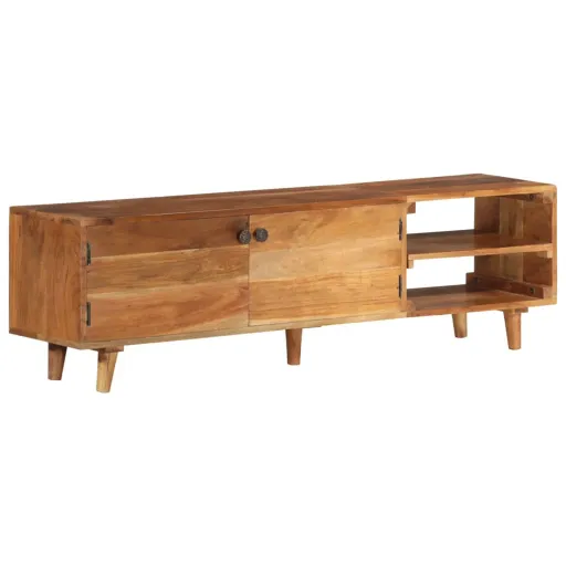 Mueble de TV Madera Acacia Con Acabado Miel 140x30x40 cm