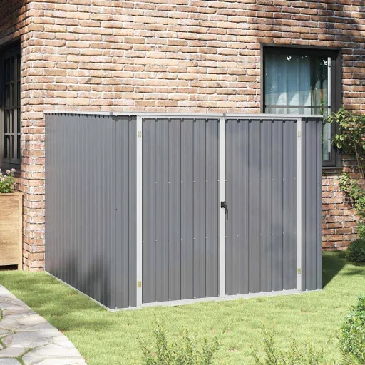 Cobertizo de Jardín Acero Galvanizado Gris 195x198x159 cm