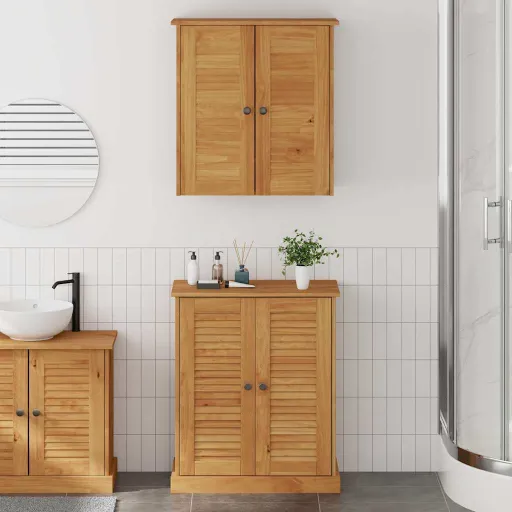 Juego de Muebles de Baño VIGO   Marrón y Marrón Miel (2 pcs)