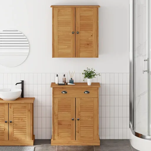 Juego de Muebles de Baño VIGO   Marrón y Marrón Miel (2 pcs)