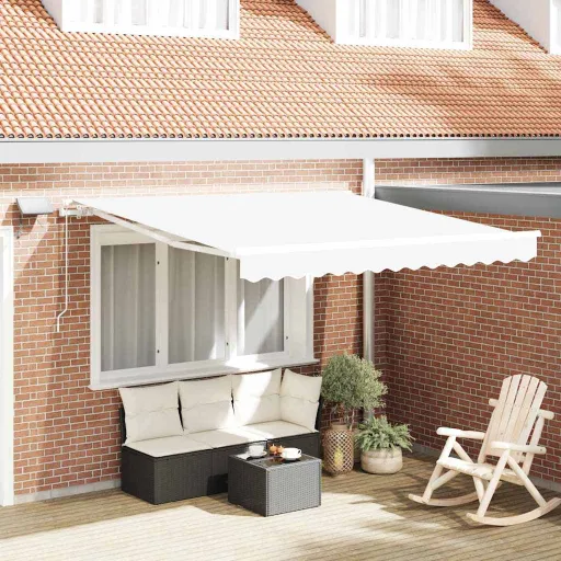 Toldo Retráctil Con Tira de Luces LED 300 x 250 cm Tela y Acero