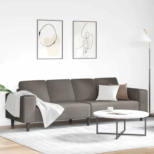 Sofá Con Cojín Gris Claro 250 x 77 x 76 cm Tela de Pana