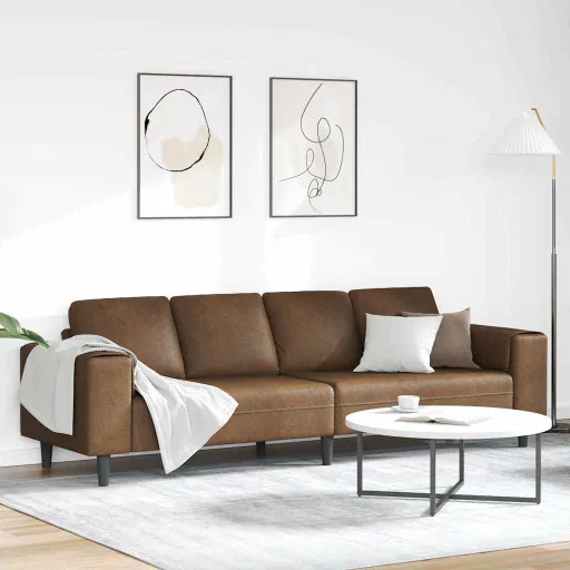Sofá de Sala Marrón 250 x 77 x 76 cm