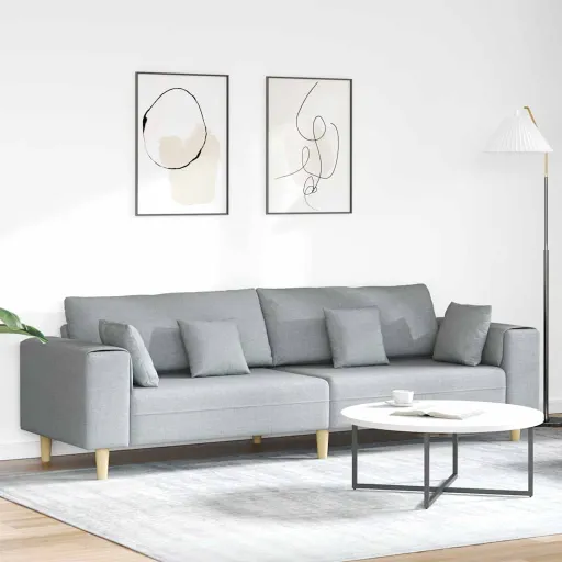 Sofá Con Cojín Gris Claro 250 x 77 x 76 cm Tela