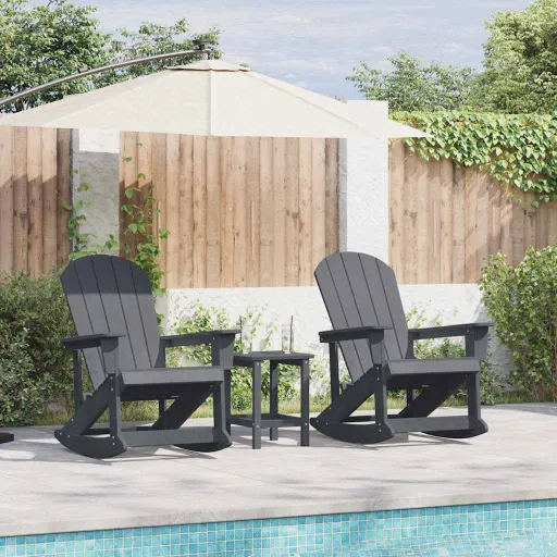 Conjunto de Sofás de Jardín Gris Claro HDPE