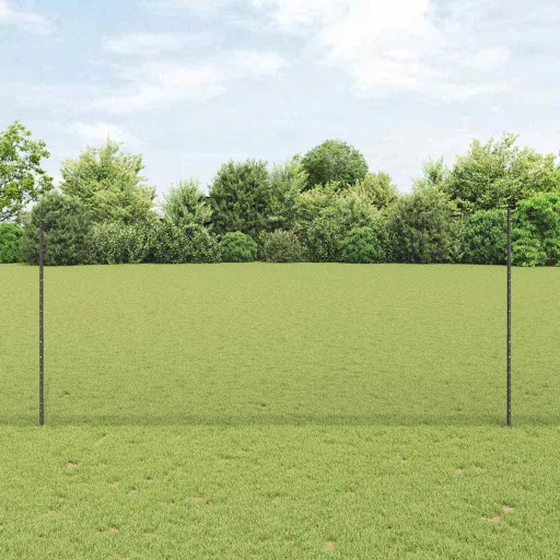 Valla Con Poste Gris 1,4 x 50 m Acero y PVC