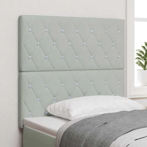 Cabecero Con Cabecera Gris Claro 90 cm Cuero Sintético