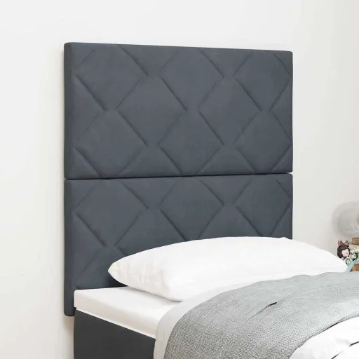 Cabecero Con Cabecera Gris Oscuro 80 cm Terciopelo