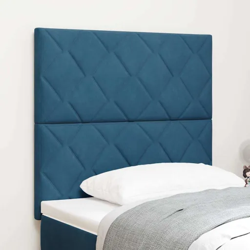 Cabecero Con Cabecera Azul Oscuro 90 cm Terciopelo