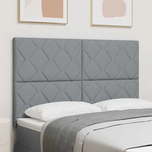 Cabecero Con Cabecera Gris Claro 144 cm Cuero Sintético