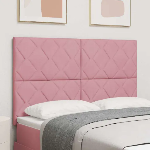 Cabecero Con Cabecera Rosa 144 cm Terciopelo