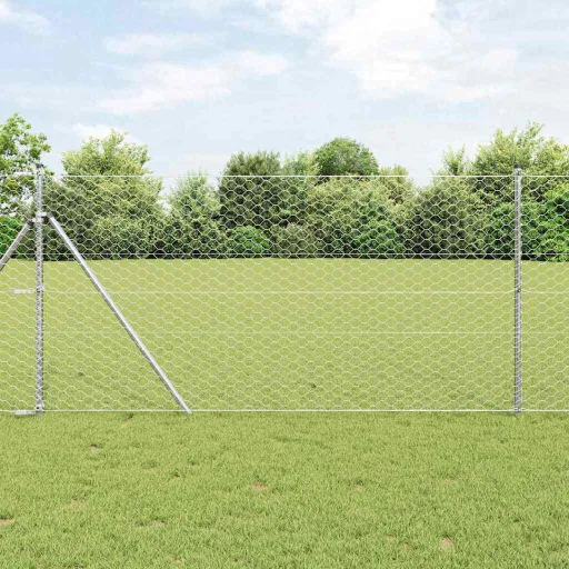 Poste de Valla Plateado 100 x 1,4 m (Malla de 50 mm) Acero