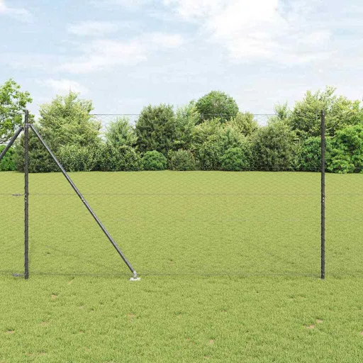 Poste de Valla Gris 25 x 1,6 m (Malla de 36 mm) Acero y PVC