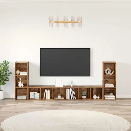 Conjunto de Mueble de TV   Madera Vieja 37 x 35 x 107 cm (4 pcs)
