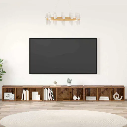 Conjunto de Mueble de TV   Madera Vieja 37 x 35 x 107 cm (3 pcs)