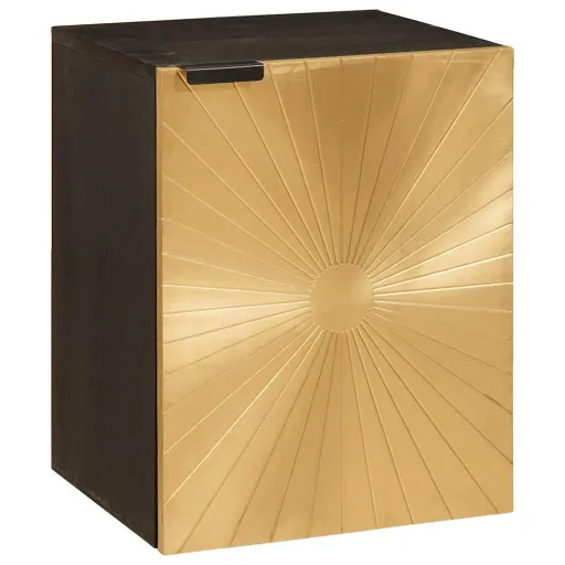 Mueble de Cuarto de Baño Negro y Dorado 38 x 33 x 48 cm