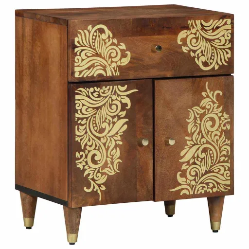 Cabinet de Noche Con Puerta Marrón Miel 50 x 33 x 60 cm