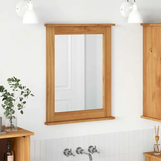 Espejo VIGO Marrón Miel 55,5 x 5 x 70 cm Madera Maciza de Pino