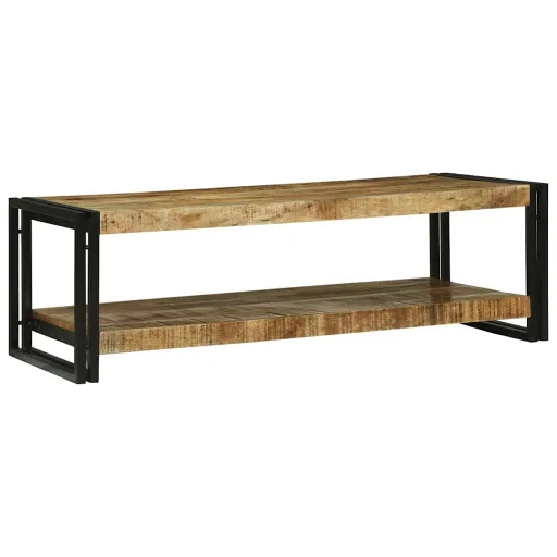 Mesa de Café Marrón 120 x 50 x 38 cm Madera de Mango Maciza