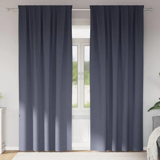 Cortinas Opacas Con Anillas   Antracita 245 x 140 cm (2 pcs)