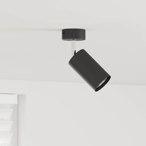 Foco de Techo Con Focos Negro 6 x 6 x 16 cm Metal
