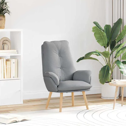 Sillón Gris Claro 69 x 74 x 93 cm Tela y Contrachapado