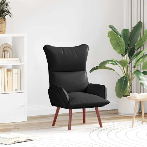 Sillón Negro 69 x 74 x 93 cm Cuero Artificial
