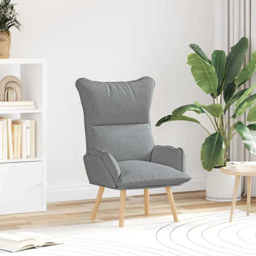 Sillón Gris Claro 69 x 74 x 93 cm Tela y Contrachapado