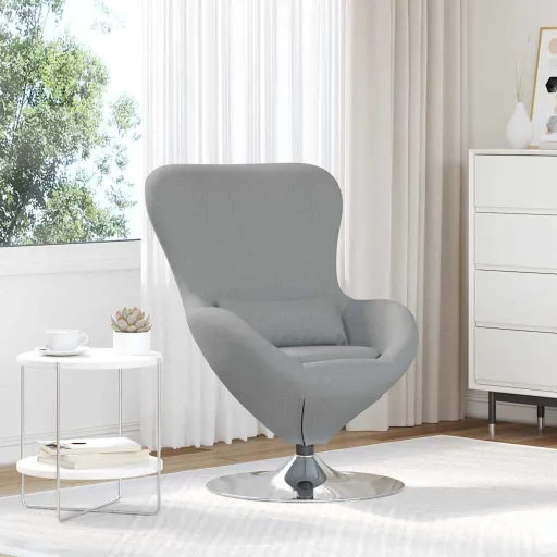 Sillón Huevo Gris Claro 63 x 73 x 90 cm Tela