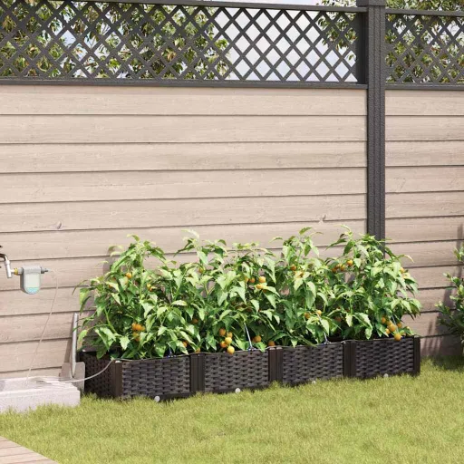 Macetero de Jardín   Marrón Acero (4 pcs)