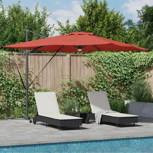 Parasol Roma Rojo 286 x 284 x 270 cm Aluminio y Poliéster