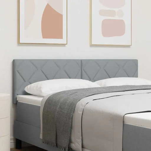Cabecero Con Cabecera Gris Claro 144 cm Cuero Sintético