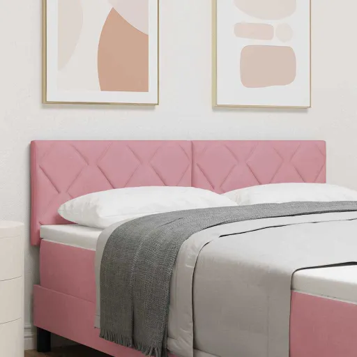 Cabecero Con Cabecera Rosa 144 cm Terciopelo