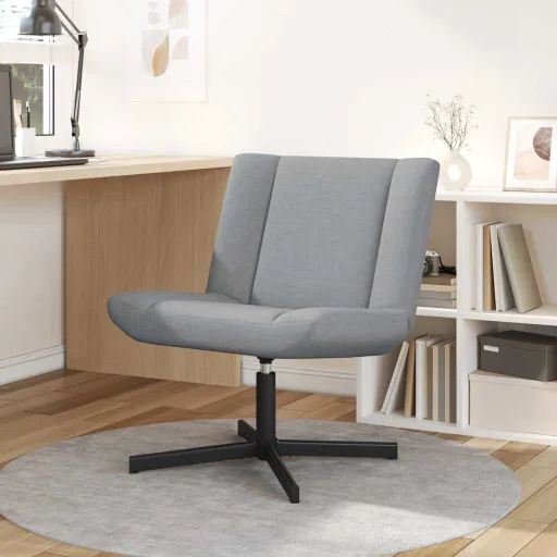 Silla Giratoria Gris Claro 63 x 75 x 76 cm Tela