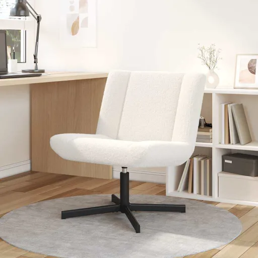 Silla Giratoria Crema 63 x 75 x 76 cm Piel de Oveja