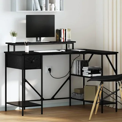 Escritorio Roble Negro 120 x 79 x 86,5 cm Madera de Ingeniería