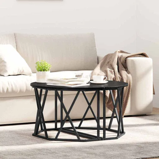 Mesa de Café Roble Negro 80 x 80 x 42 cm
