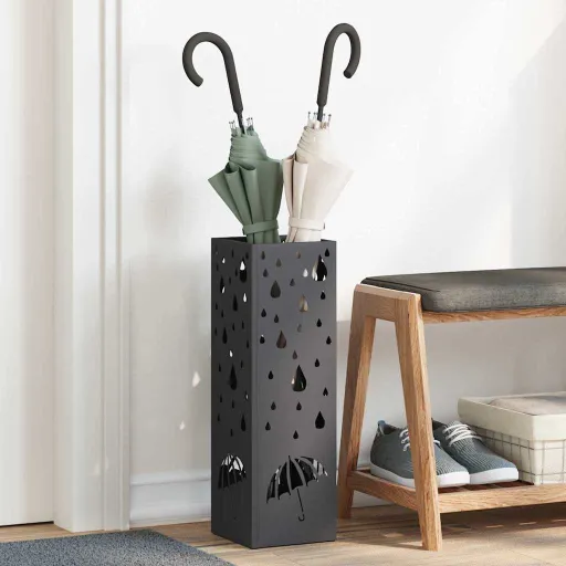 Soporte de Sombrilla Negro 15,5 x 15,5 x 49 cm Metal
