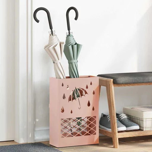 Soporte Para Sombrilla Rosa 28 x 12 x 41 cm Acero