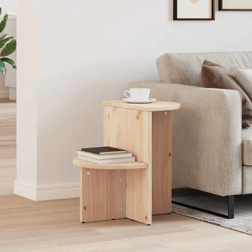 Mesa de Café Natural 50 x 40 x 50 cm Madera Maciza de Pino