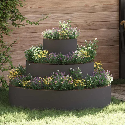 Maceta Para Jardín Negro 90 x 90 x 20 cm Acero Laminado en Frío