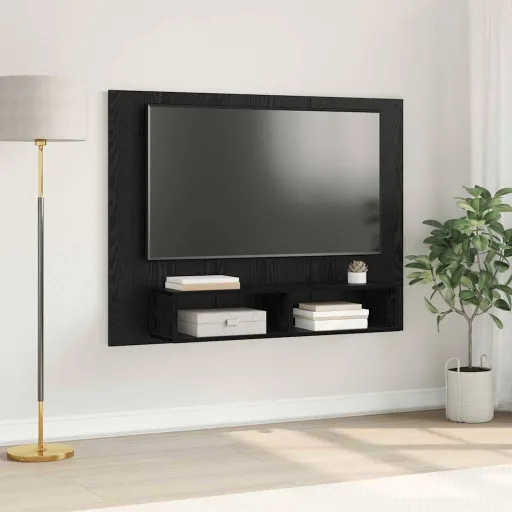 Conjunto de Mueble de TV Roble Negro 120 x 23,5 x 90 cm