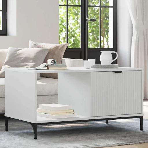 Mesa de Café Con Cajón 90 x 49 x 46 cm Madera de Ingeniería