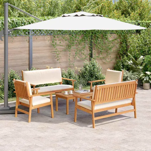 Conjunto de Sofás de Jardín   Marrón (5 pcs)