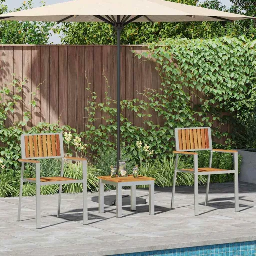 Conjunto de Comedor de Jardín   Madera de Acacia Sólida (3 pcs)