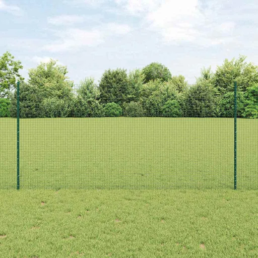 Valla Con Poste Verde 1,2 x 50 m Acero y PVC