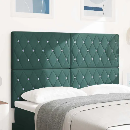 Cabecero Con Cabecera Verde Oscuro 160 cm Cuero Sintético